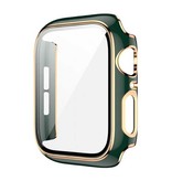 Stuff Certified® Estuche chapado para iWatch Series 44 mm - Estuche protector rígido dorado verde