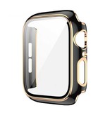 Stuff Certified® Plated Case for iWatch Series 44mm - Hard Bumper Case Cover Gold Black