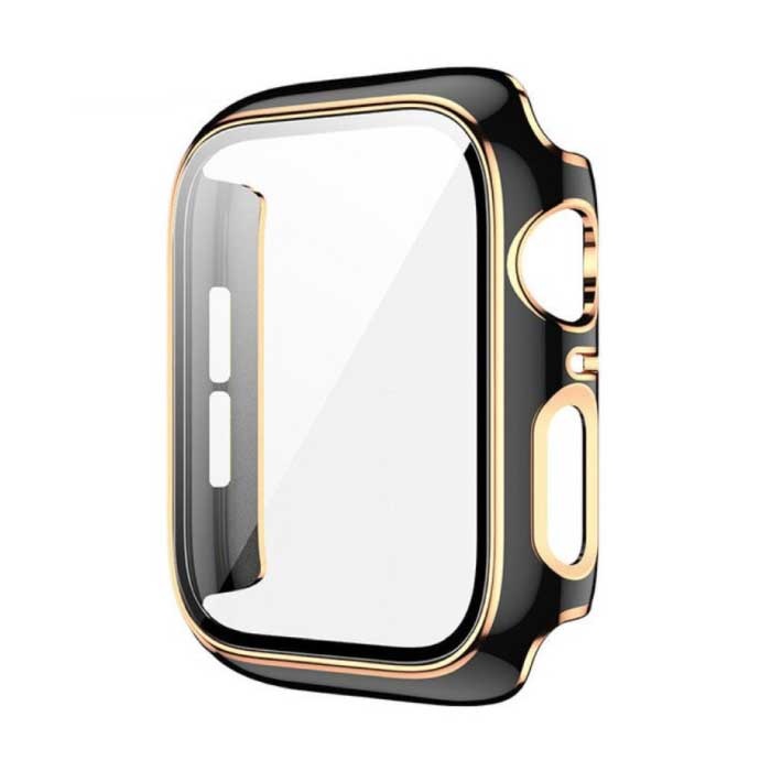 Plated Case for iWatch Series 45mm - Hard Bumper Case Cover Gold Black