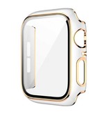 Stuff Certified® Boîtier plaqué pour iWatch Series 45 mm - Housse rigide pour pare-chocs Or Blanc