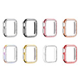 Stuff Certified® Diamentowe etui do iWatch Series 45 mm - etui z twardym zderzakiem, srebrne