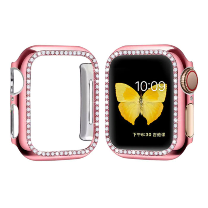 Diamond Case for iWatch Series 41mm - Hard Bumper Case Cover Pink