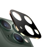 Stuff Certified® iPhone 13 Camera Lens Cover - Tempered Glass and Metal Ring Black
