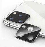 Stuff Certified® Cover per obiettivo fotocamera per iPhone XS - Vetro temperato e anello in metallo bianco