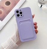 LVOEST Porte-cartes iPhone XR - Étui portefeuille pour fente pour carte Violet