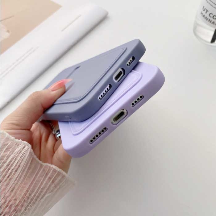 LVOEST iPhone XR Card Holder - Wallet Card Slot Cover Case White