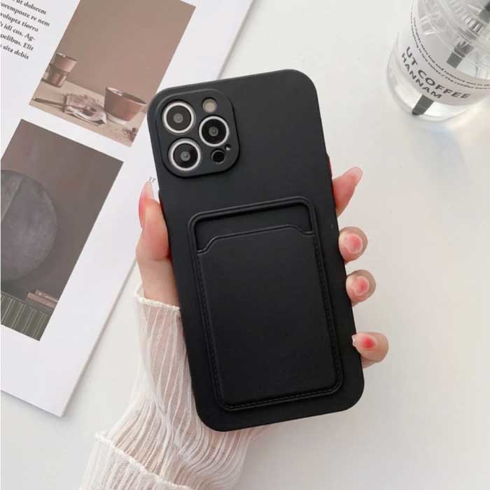 iPhone XS Card Holder - Wallet Card Slot Cover Case Black
