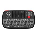 Stuff Certified® i4 Mini Wireless Keyboard mit Hintergrundbeleuchtung – QWERTZ 2,4 GHz für Media Player Windows MacOS Android