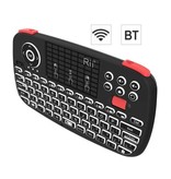 Stuff Certified® i4 Mini Wireless Keyboard mit Hintergrundbeleuchtung – QWERTZ 2,4 GHz für Media Player Windows MacOS Android