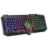 Stuff Certified® 4-in-1-Gaming-Tastatur/Kopfhörer/Maus/Mauspad – 7 Farben RGB – QWERTY