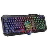 Stuff Certified® Tastiera da gioco 4 in 1 / Cuffie / Mouse / Tappetino per mouse - 7 colori RGB - QWERTY