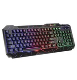 Stuff Certified® Klawiatura do gier 4 w 1 / Słuchawki / Mysz / Podkładka pod mysz - 7 kolorów RGB - QWERTY