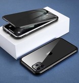Stuff Certified® Custodia magnetica per la privacy per iPhone 8 con vetro temperato - Cover per tutto il corpo a 360° + protezione per lo schermo nera