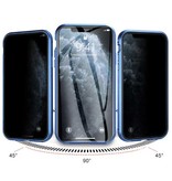 Stuff Certified® iPhone 11 Pro Magnetic Privacy Case with Tempered Glass - 360° Full Body Cover Case + Screen Protector Blue