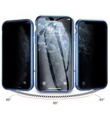 Stuff Certified® iPhone 13 Magnetic Privacy Case with Tempered Glass - 360° Full Body Cover Case + Screen Protector Blue