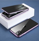 Stuff Certified® iPhone SE (2020) Magnetisch Privacy Hoesje met Tempered Glass - 360° Full Body Cover Hoesje + Screenprotector Roze