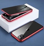 Stuff Certified® iPhone SE (2020) Magnetyczne etui prywatyzujące ze szkłem hartowanym - etui na całą obudowę 360° + ochrona ekranu czerwona