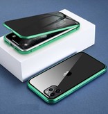 Stuff Certified® iPhone 7 Custodia Magnetica Privacy con Vetro Temperato - Custodia Full Body 360° + Pellicola Protettiva Verde