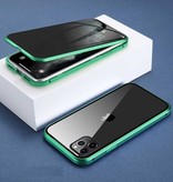 Stuff Certified® Coque iPhone XS Max Magnétique Privacy avec Verre Trempé - Coque Intégrale 360° + Protecteur d'écran Vert