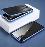 Stuff Certified® Funda Magnética de Privacidad para iPhone 13 con Vidrio Templado - Funda de Cuerpo Completo 360° + Protector de Pantalla Azul