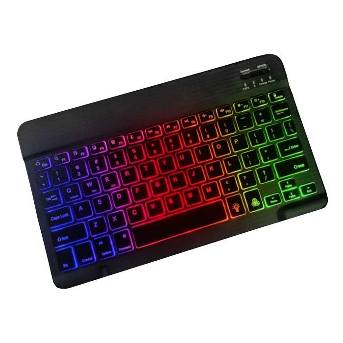 Negende Cater shuttle Verlicht Draadloos Toetsenbord 10 Inch QWERTY voor PC / iOS / Android |  Stuff Enough.be