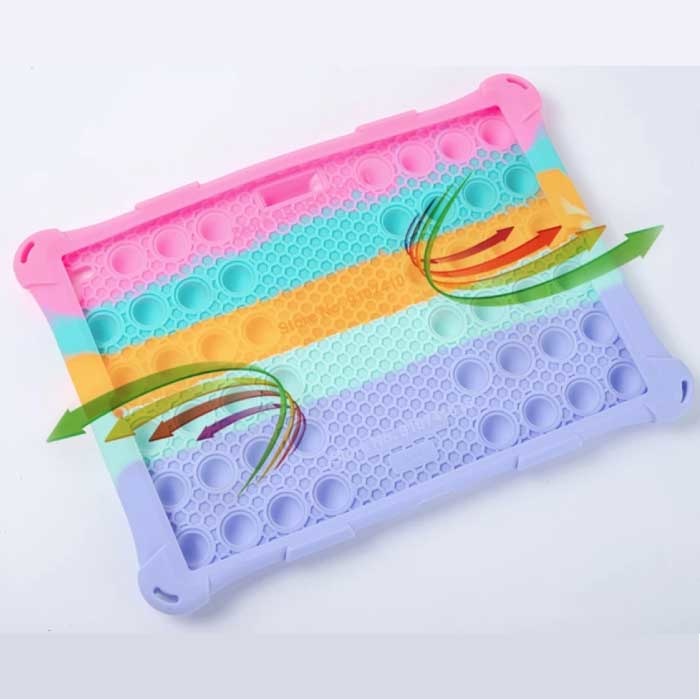 Stuff Certified® Pop It Hoesje voor iPad 9.7" (2017) met Kickstand - Bubble Cover Case Regenboog