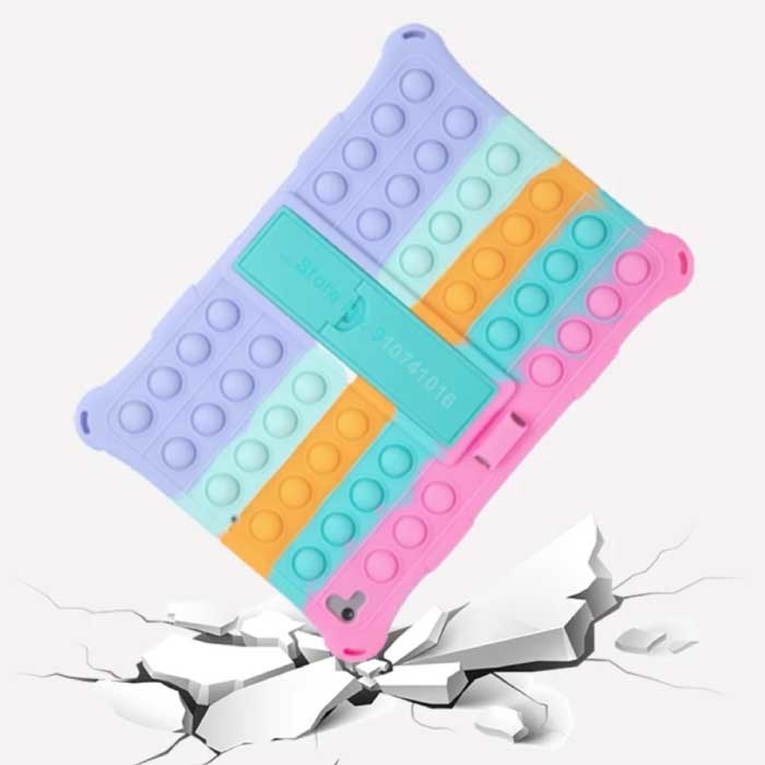 Stuff Certified® Pop It Hoesje voor iPad 9.7" (2017) met Kickstand - Bubble Cover Case Regenboog