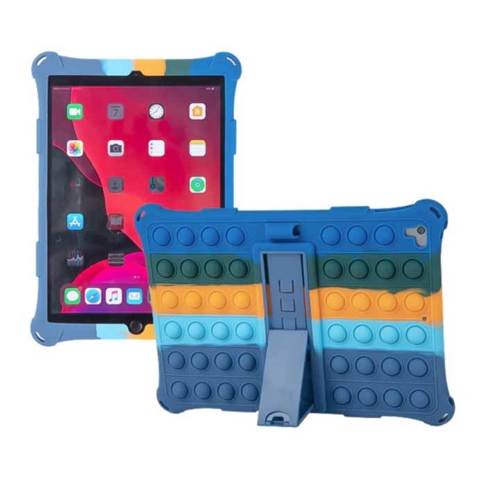 Pop It Case for iPad 9.7" (2017) with Kickstand - Bubble Cover Case Color Mix Dark Blue