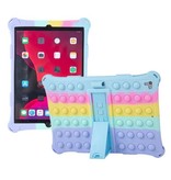 Stuff Certified® Coque Pop It pour iPad Pro 11" (2021) avec béquille - Coque à bulles arc-en-ciel