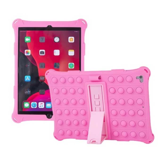 Coque Pop It pour iPad Mini 1 avec béquille - Coque à bulles Rose