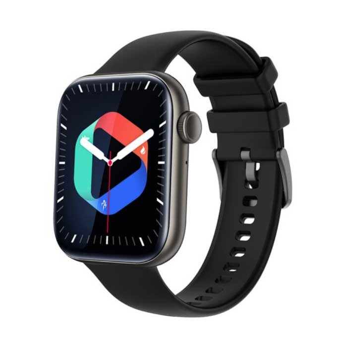 P45 Smartwatch Silikonband Fitness Sport Activity Tracker Uhr Android iOS Schwarz