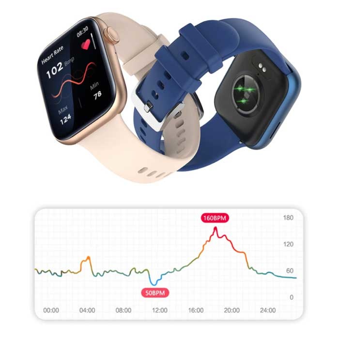 COLMI P45 Smartwatch Bracelet en Silicone Fitness Sport Activité Tracker Montre Android iOS Or