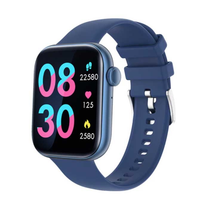 P45 Smartwatch Bracelet en Silicone Fitness Sport Activité Tracker Montre Android iOS Bleu