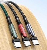 Elough Kabel ładujący USB-C 180 ° - 2 metry - Kabel do transmisji danych z plecionego nylonu Szary