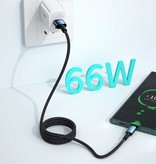 Essager Câble de charge USB-C 1 mètre - Alimentation 66W - Câble de données de chargeur en nylon tressé Bleu