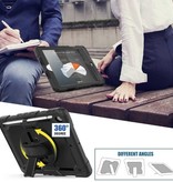 R-JUST Armor Case do iPada Air 2 Pro (9,7") z podpórką / paskiem na nadgarstek / obsadką na długopis - Heavy Duty Cover Case żółty