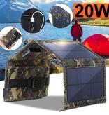 ZYCXEG Solarladegerät mit 4 Solarmodulen 20 W - Tragbares flexibles Solarenergie-Ladegerät Sun Black