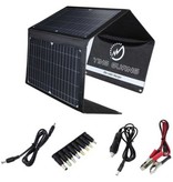 Ying Guang Chargeur Solaire avec 4 Panneaux Solaires 28W -3 Ports de Charge - Monocristallin - Chargeur de Batterie Solaire Portable Noir