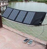 Ying Guang Solar Oplader met 4 Zonnepanelen 28W -3 Oplaadpoorten - Monokristallijn  - Draagbare Zonne-energie Batterij Lader Zwart