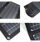 Ying Guang Solar Charger with 4 Solar Panels 28W -3 Charging Ports - Monocrystalline - Portable Solar Battery Charger Black