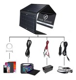 Ying Guang Solar Charger with 4 Solar Panels 28W -3 Charging Ports - Monocrystalline - Portable Solar Battery Charger Black