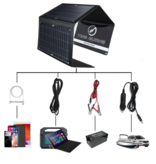 Ying Guang Caricabatterie Solare con 4 Pannelli Solari 28W -3 Porte di Ricarica - Monocristallino - Caricabatterie Solare Portatile Nero