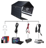 Ying Guang Chargeur Solaire avec 4 Panneaux Solaires 28W -3 Ports de Charge - Monocristallin - Chargeur de Batterie Solaire Portable Noir