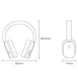 Baseus Casque sans fil hybride H1 avec microphone - Casque sans fil Bluetooth 5.2 Noir