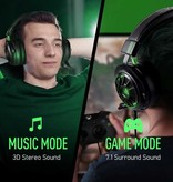 EKSA AUX/USB/Type C Gaming Headset – Für PS4/XBOX/Switch/PC 7.1 Surround Sound – Kopfhörer Kopfhörer mit Mikrofon Schwarz