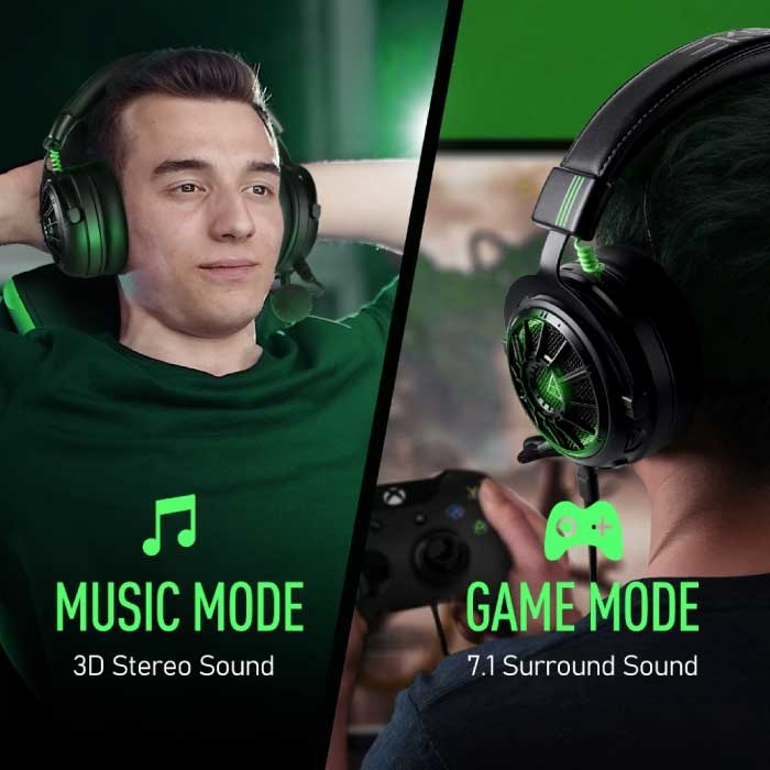 EKSA AUX/USB/Type C Gaming Headset - For PS4/XBOX/Switch/PC 7.1 Surround Sound - Headphones Headphones w/ Microphone Black