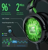 EKSA Auriculares para juegos AUX/USB/Tipo C - Para PS4/XBOX/Switch/PC Sonido envolvente 7.1 - Auriculares Auriculares con micrófono Negro