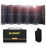 Suaoki Cargador Solar con 9 Paneles Solares 60W para Laptops -2 Puertos de Carga / Cargador Solar para Laptop 10 en 1