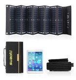 Suaoki Cargador Solar con 9 Paneles Solares 60W para Laptops -2 Puertos de Carga / Cargador Solar para Laptop 10 en 1