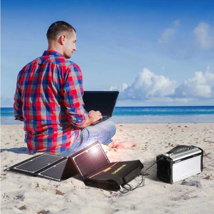 Andrew Halliday marmeren snap Solar Oplader met 9 Zonnepanelen 60W voor Laptops -2 Oplaadpoorten | Stuff  Enough.be